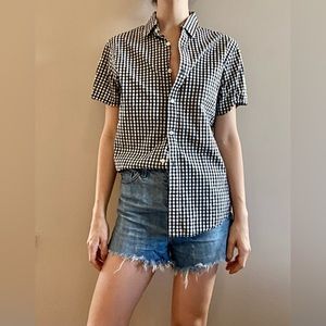 Vintage gingham short sleeved button up, size M